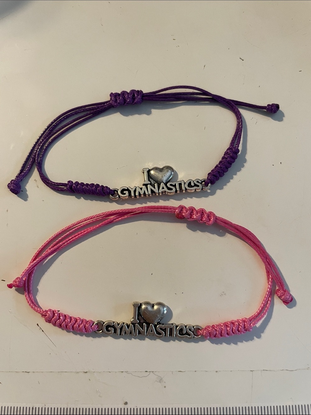 Set of “I 💜Gymnastics” Bracelets